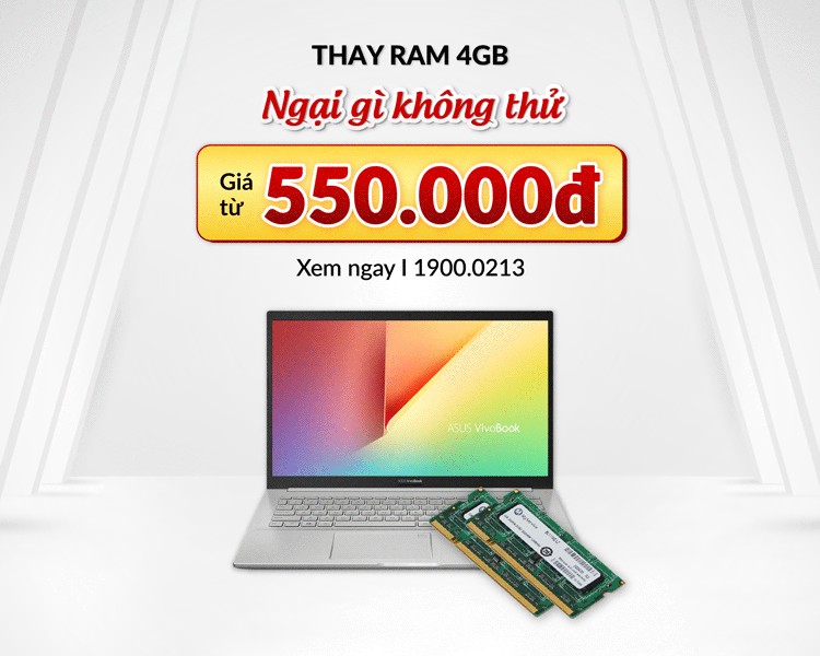 Dịch vụ thay RAM laptop - giá từ 550.00 đồng