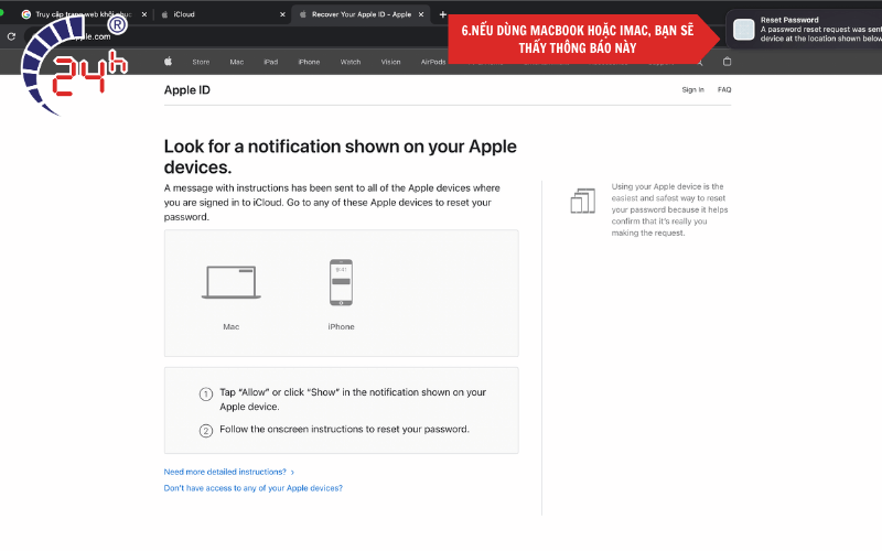 Xác nhận reset iCloud
