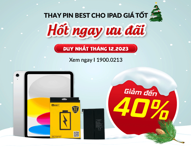 Giảm đến 40% chi phí thay pin Best cho iPad