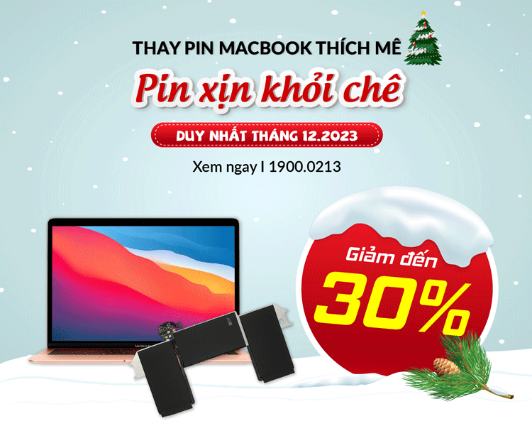 Giảm đến 30% chi phí thay pin MacBook trong tháng 9