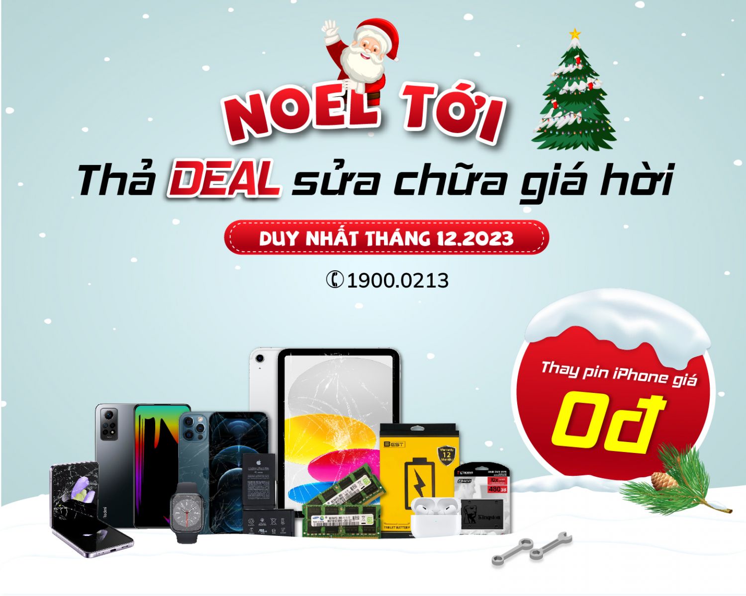 Sửa chữa bạt ngàn - Vô vàn ưu đãi - Thay pin iPhone giá 24.000 đồng