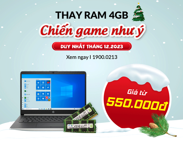 Dịch vụ thay RAM laptop - giá từ 550.00 đồng