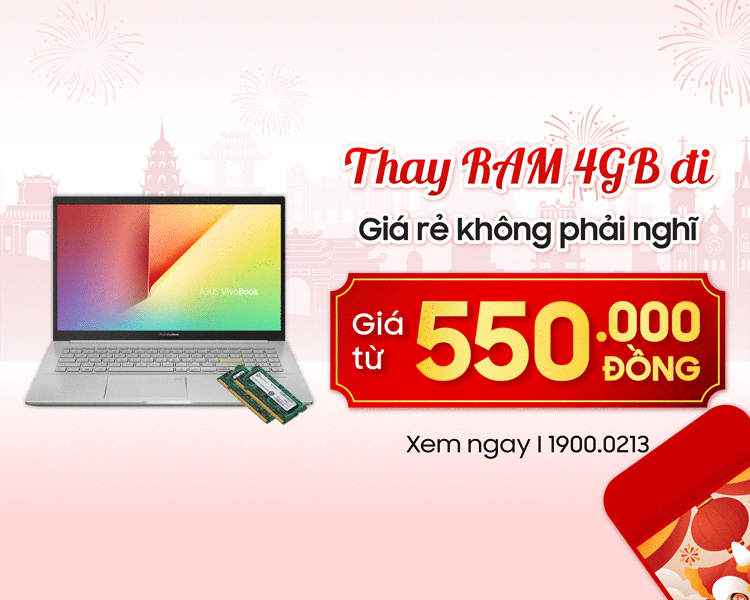 Dịch vụ thay RAM laptop - giá từ 550.00 đồng