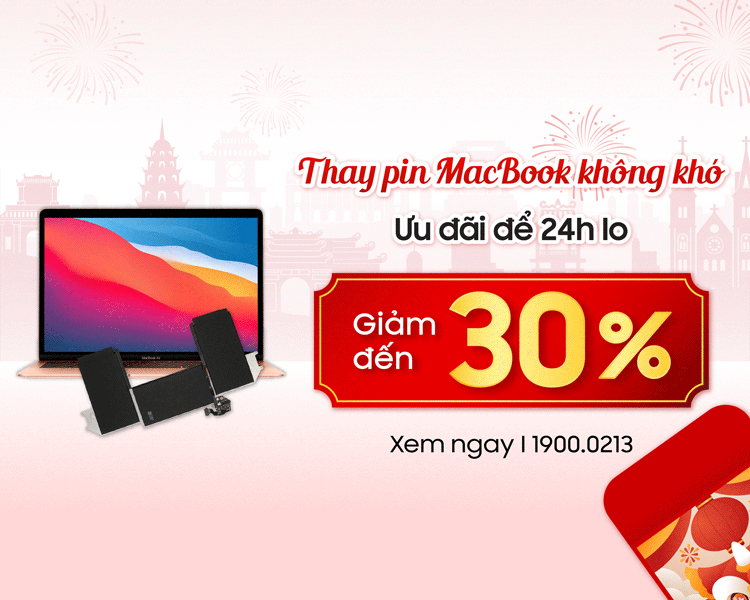 Giảm đến 30% chi phí thay pin MacBook trong tháng 9