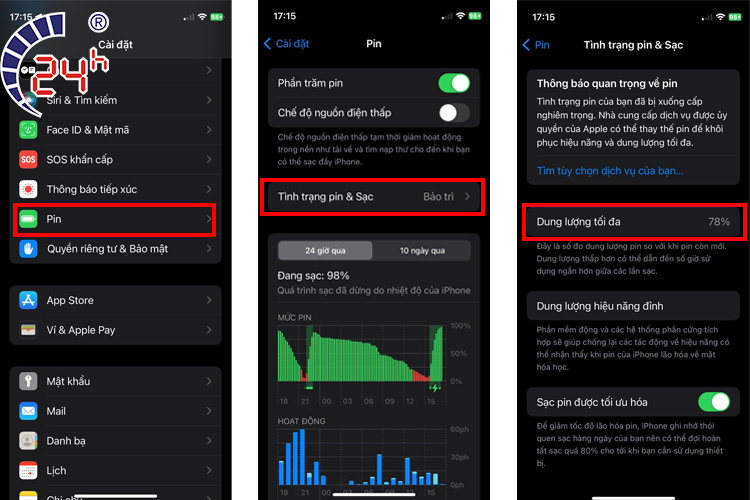 cách kiểm tra dung lượng pin iphone x