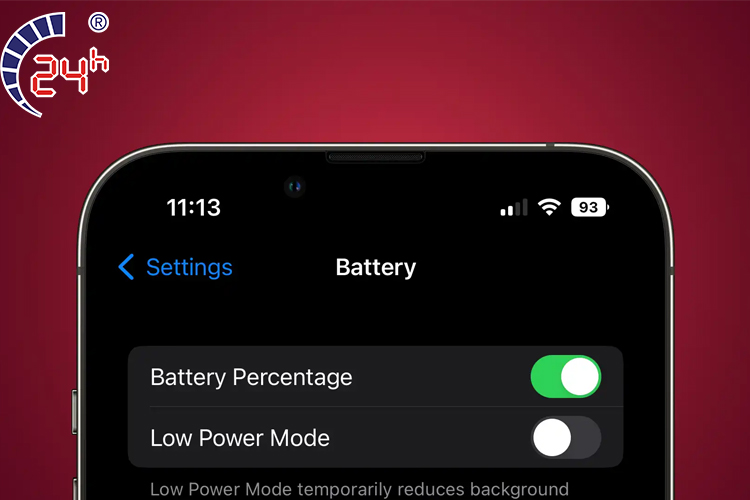 hiển thị phần trăm pin iphone x