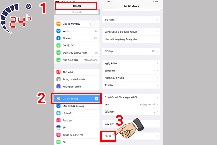 Khôi phục cài đặt gốc iPad