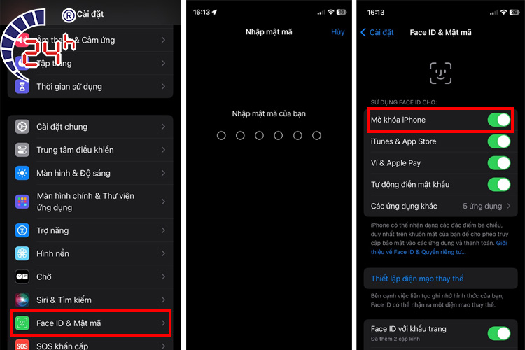 Tắt và mở lại tính năng Face ID trên điện thoại
