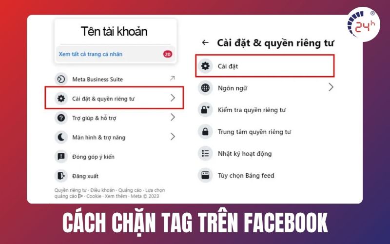 cách chặn tag trên facebook
