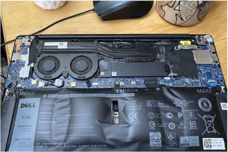Pin Dell bị phồng, biến dạng