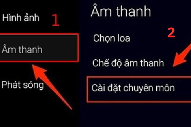 Chọn Cài đặt chuyên môn âm thanh