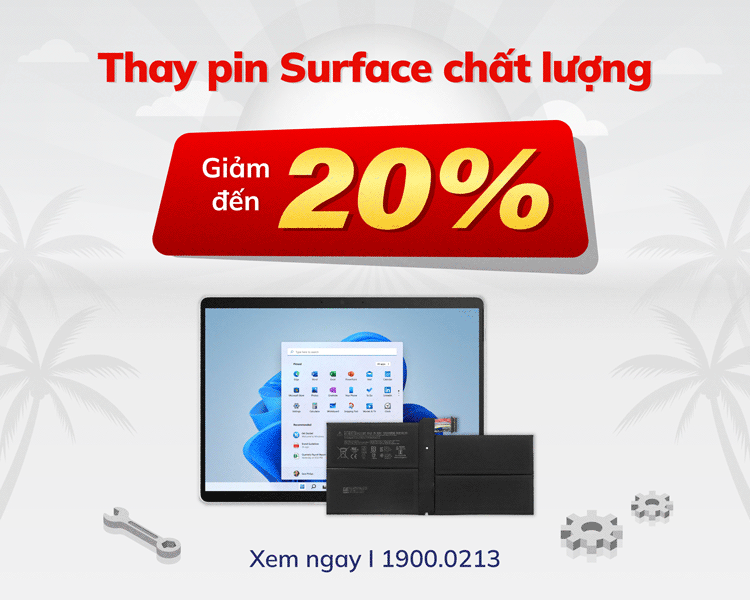 Thay pin surface giá tốt