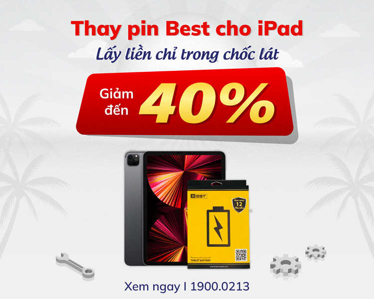 thay pin best iPad giảm sâu