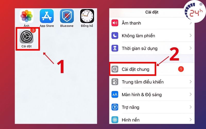 Cập nhật lại hệ điều hành ios để khắc phục iphone bị loạn cảm ứng bước 1