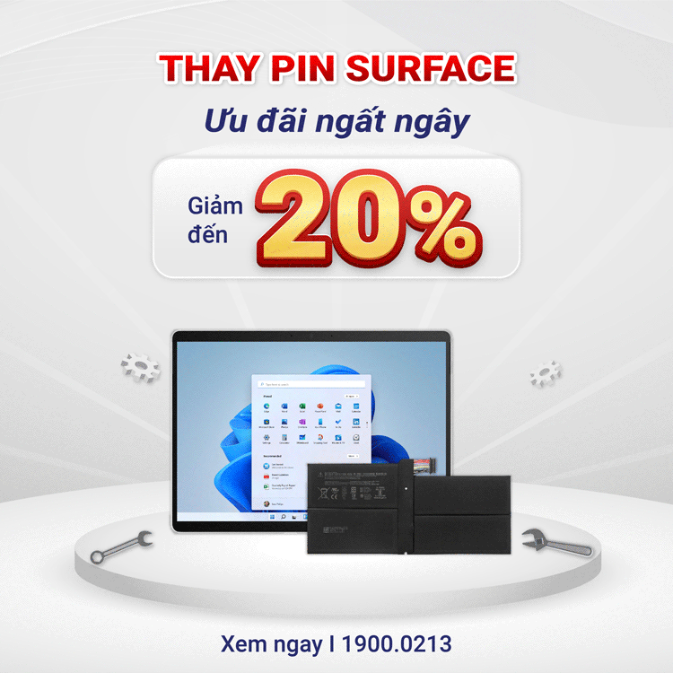 Thay pin surface ngất ngây