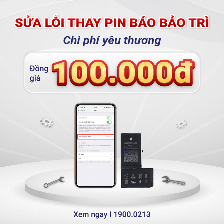 Sửa lỗi thay pin báo bảo trì đồng giá 100.000đ 