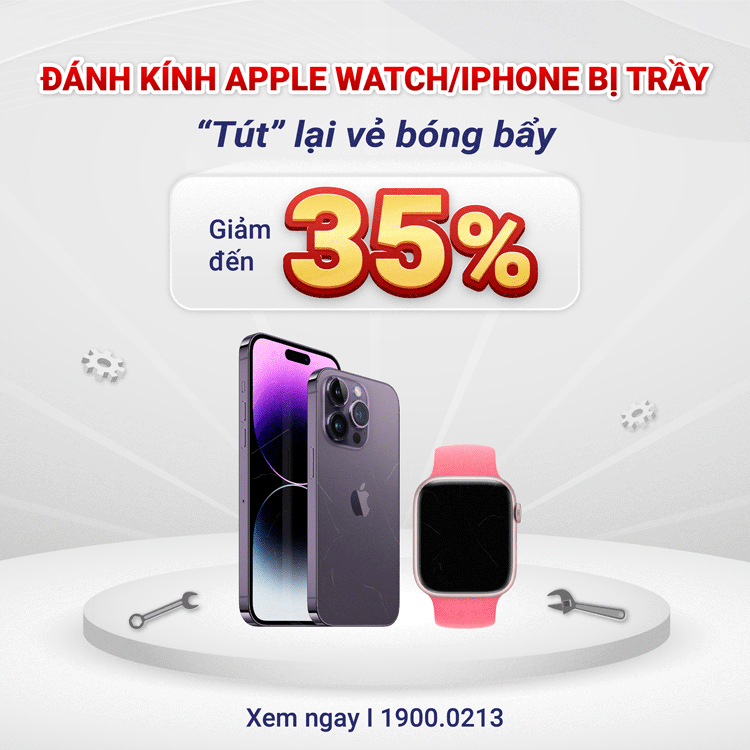 đánh bóng kính iphone, apple watch giá rẻ