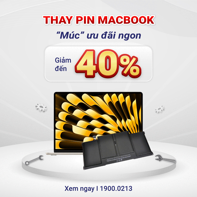 Thay pin MacBook giảm 40%