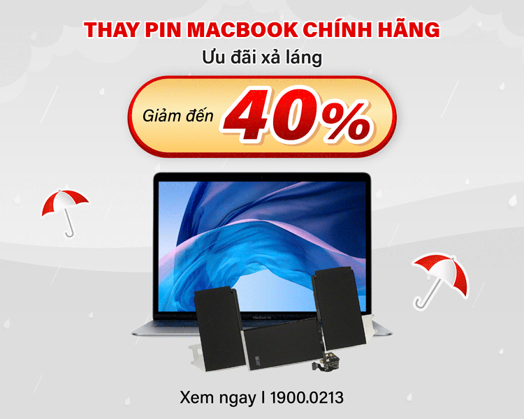 Thay pin MacBook giảm 40%