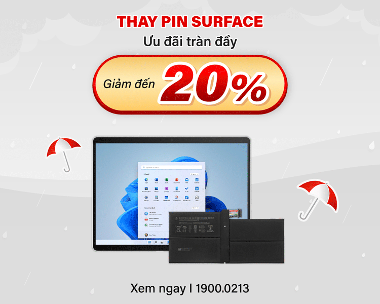 Thay pin surface tràn đầy ưu đãi