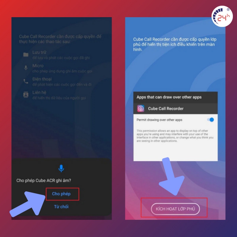 cấp quyền ghi âm cuộc gọi zalo trên điện thoại android