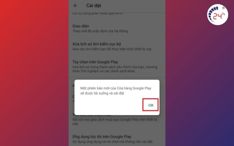 cách cập nhật CH Play cho Android