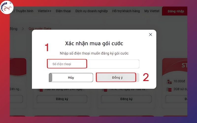 huong dan cach dang ky mang Viettel tren website