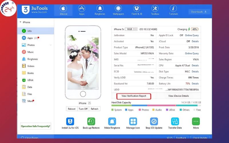 Cách check iPhone bằng 3utools