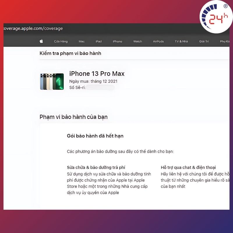 Kiểm tra iPhone bằng thông tin hiển thị trên trang web