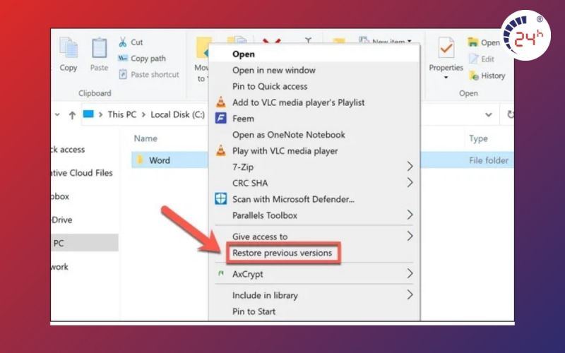 khôi phục file đã xóa vĩnh viễn trên máy tính bằng File History