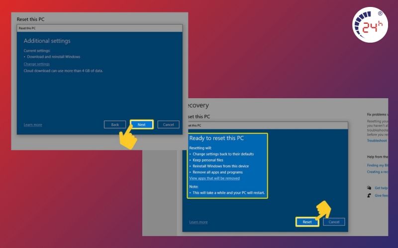cách reset máy tính laptop windows