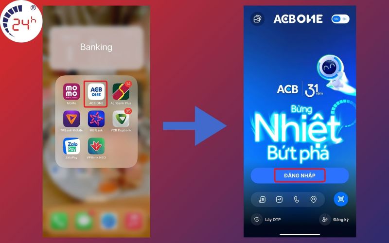 xác thực sinh trắc học ngân hàng ACB