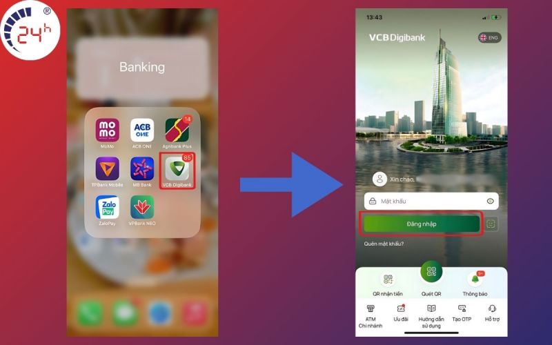 xác thực sinh trắc học vietcombank