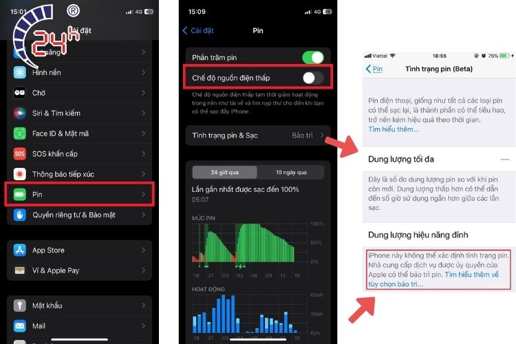 báo lỗi pin iPhone không chính hãng