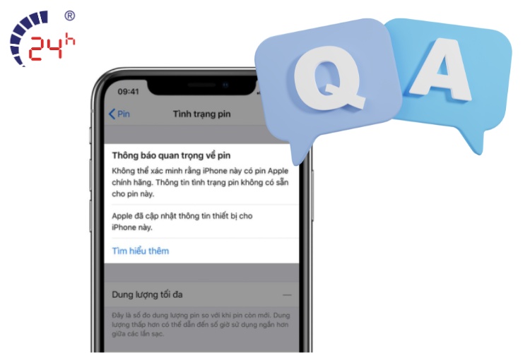câu hỏi thường gặp về lỗi báo pin không chính hãng iPhone