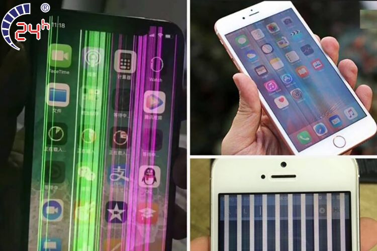 Cac loai man hinh iPhone bi soc trang doc