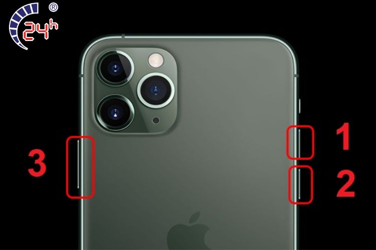Khoi dong lai man hinh iPhone bi soc trang doc