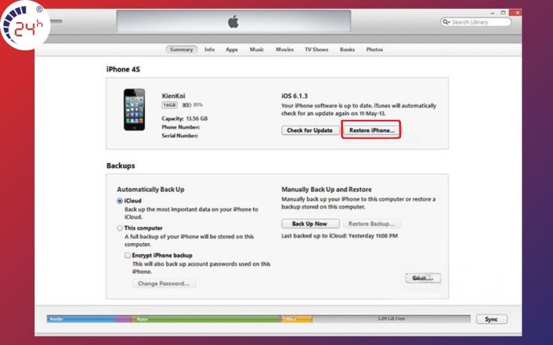 Mở khóa iPhone với bản sao lưu mới nhất bước 4