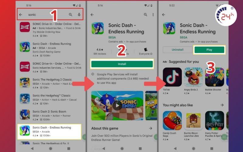 App tải game miễn phí trên điện thoại Android