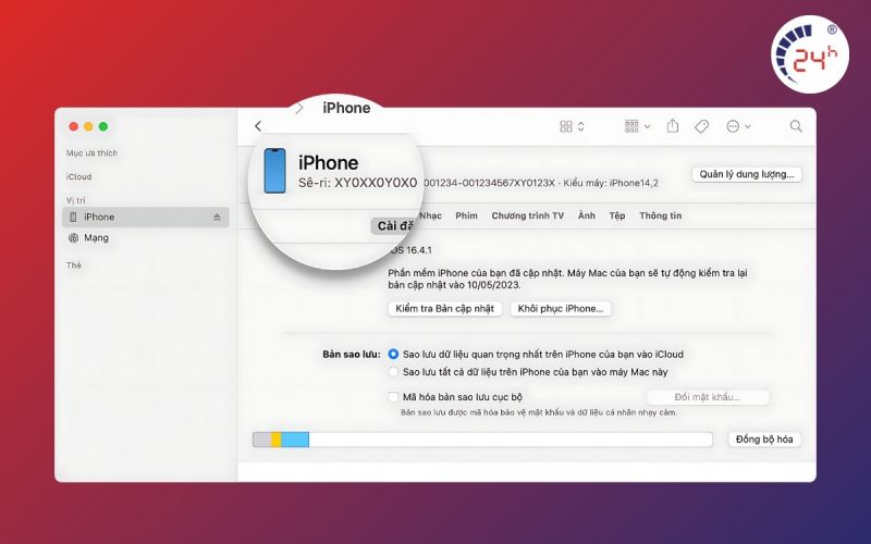 Kiểm tra IMEI qua iTunes máy tính