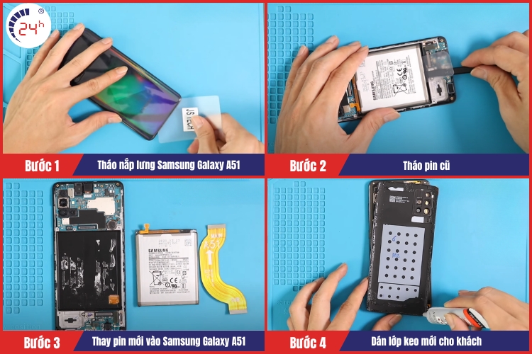 quy trình thay pin samsung galaxy a51