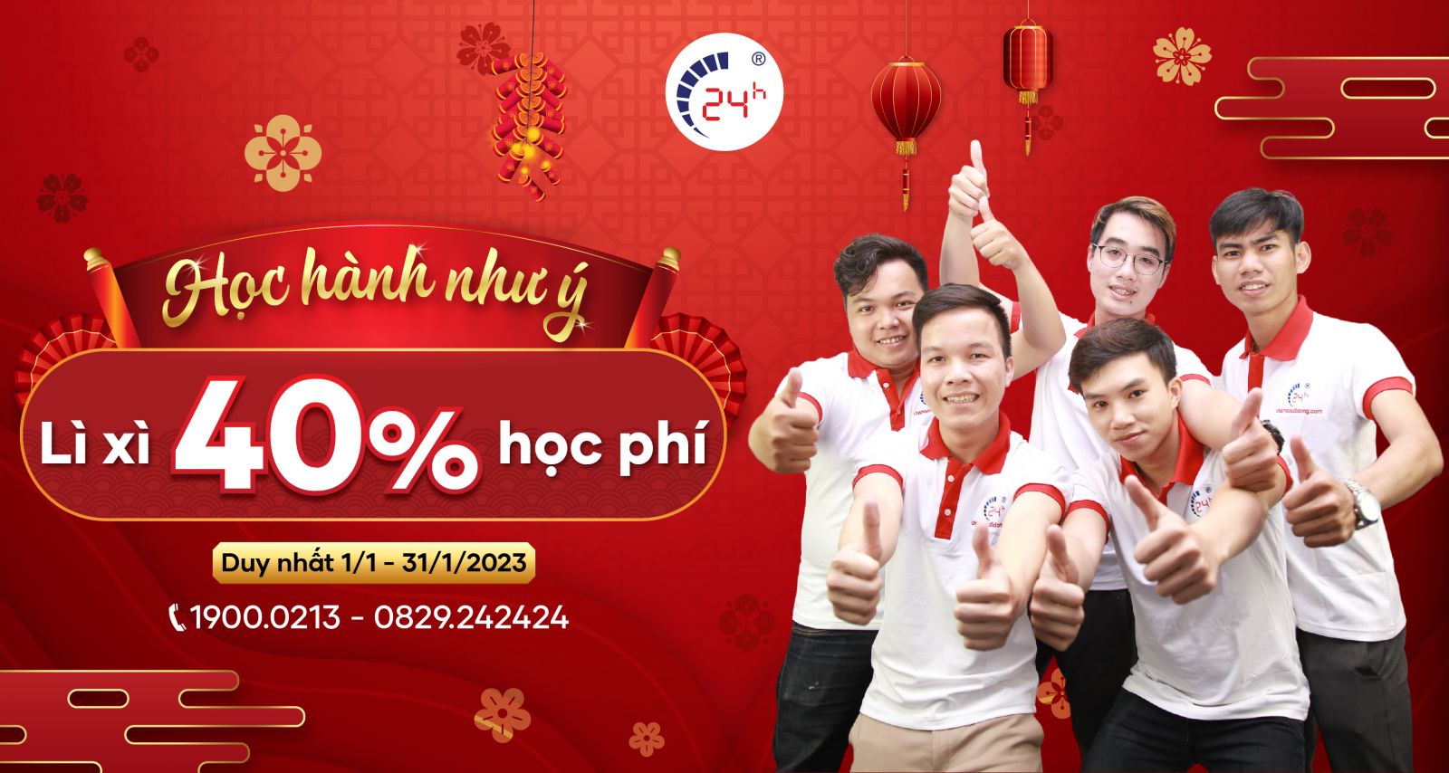 Học hành như ý - Lì xì 40% học phí