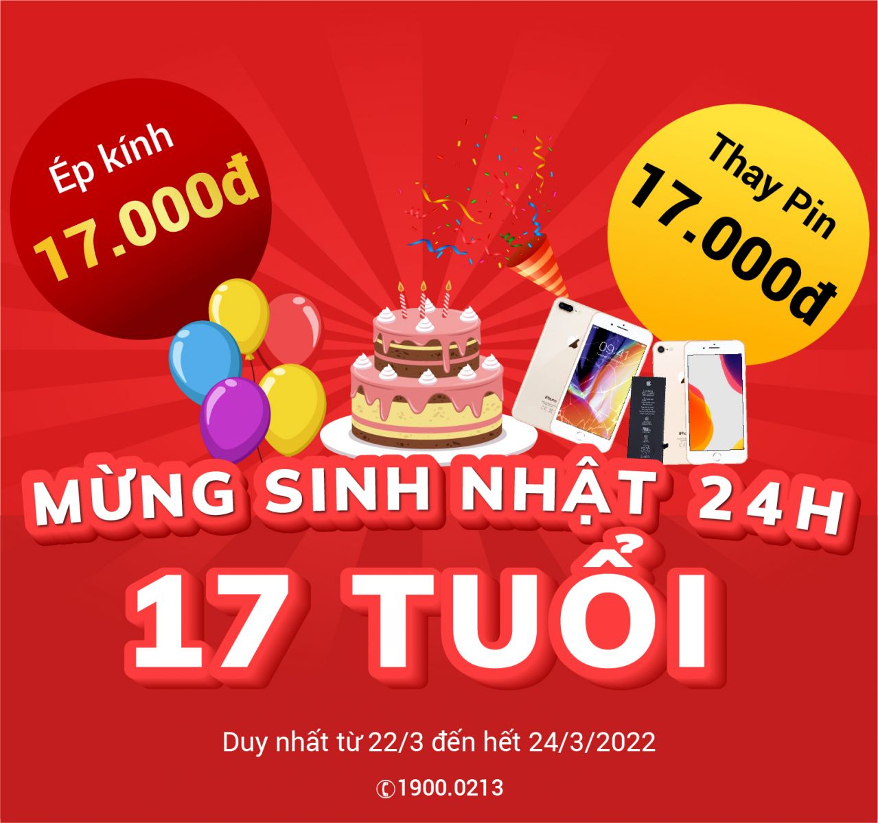 Mừng sinh nhật 24h tròn 17 tuổi