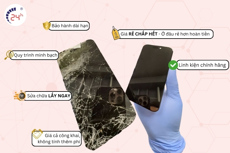 Thay mặt kính iPhone 15 Pro Max