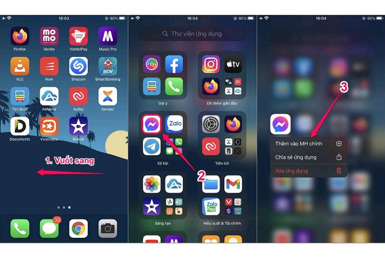 Cách đưa ứng dụng đã ẩn vào app Library về lại Màn hình chính
