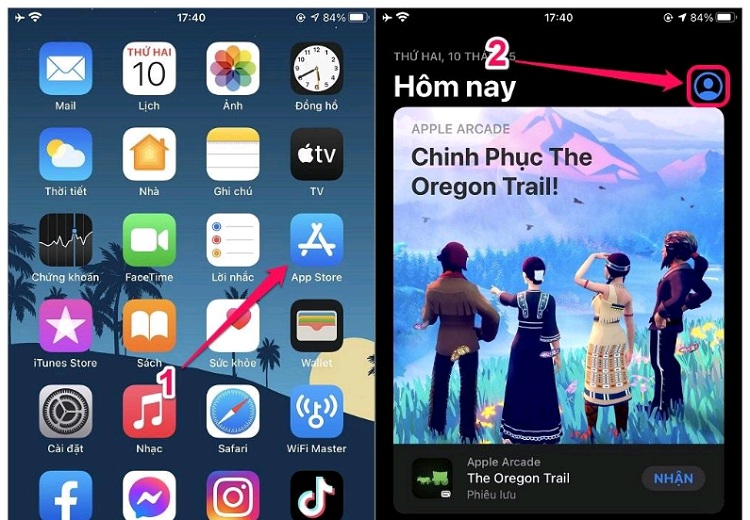 Nhấn vào mục Ảnh đại diện từ App Store