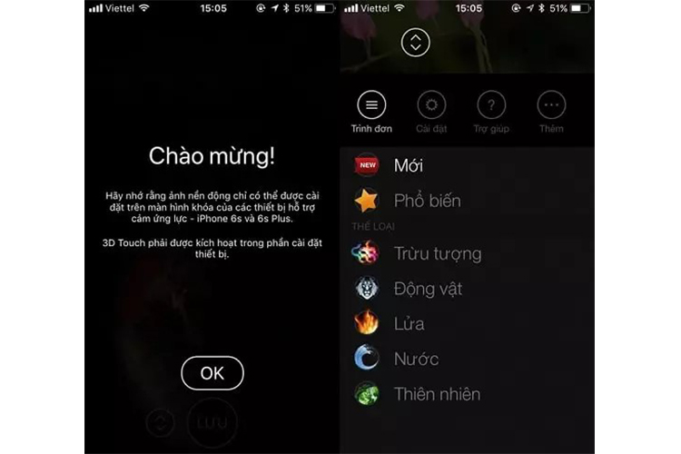 đổi hình nền cho iPhone bằng ứng dụng Live Wallpaper For Me