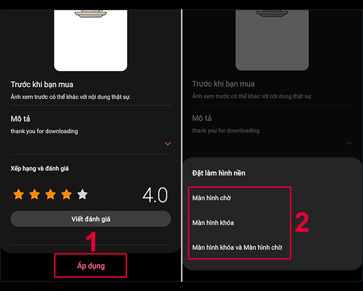 Cách cài hình nền Samsung bước 3