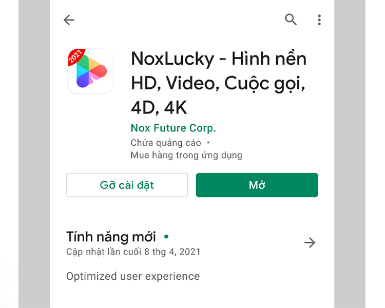 Tải ứng ứng Noxlucky trên CH Play để dùng video thay đổi hình nền điện thoại bước 1