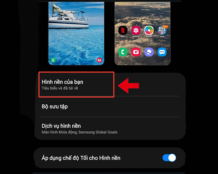 Cách đổi hình nền điện thoại bước 1